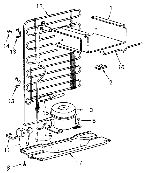 Cooling Unit Diagram and Parts List for 5648946080  Kenmore Refrigerator