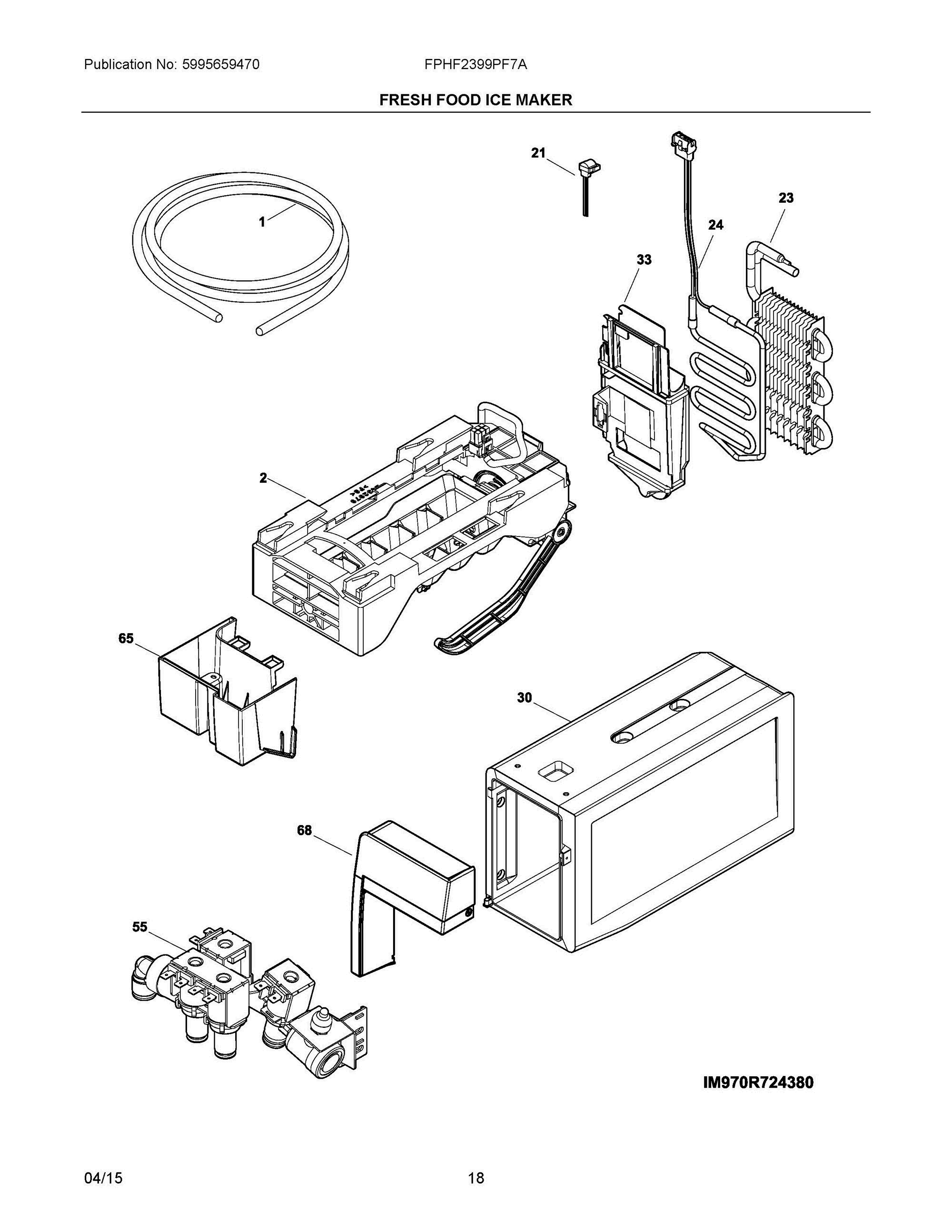 09 - FRESH FOOD ICE MAKER Diagram and Parts List for FPHF2399PF7A  Frigidaire Refrigerator