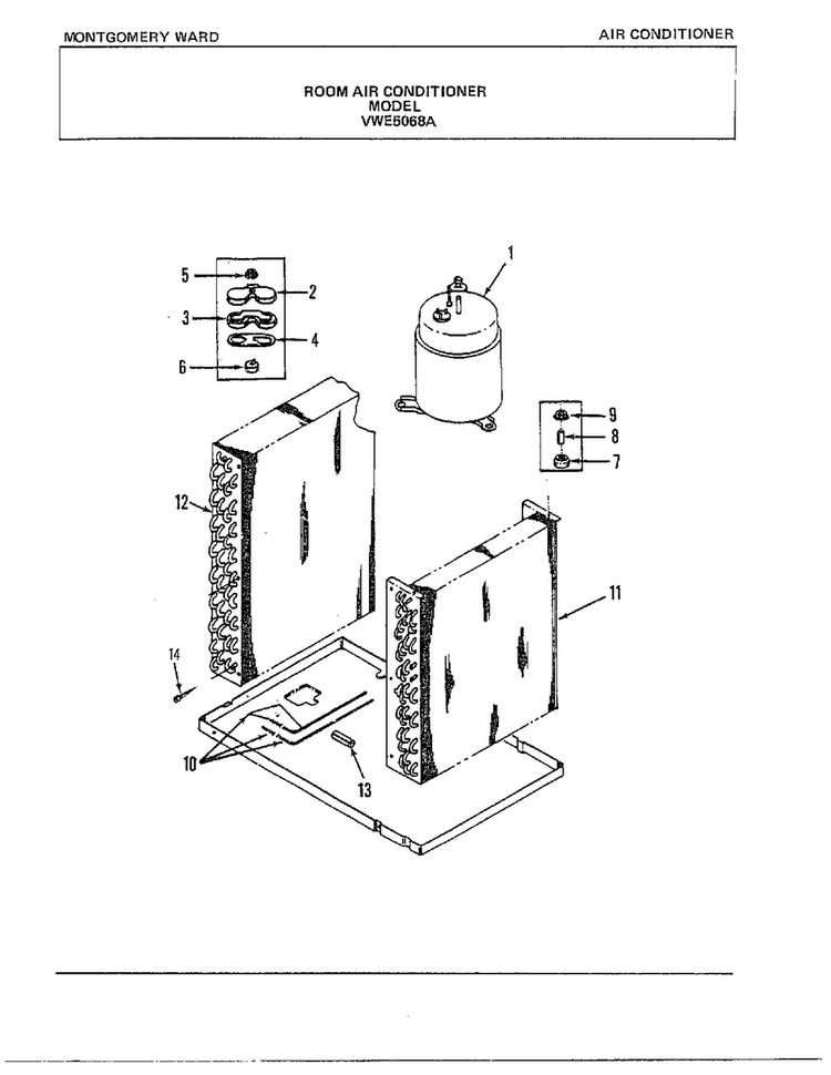 Room Air Conditioner Page 5 Diagram and Parts List for 5068A  Frigidaire Air Conditioner