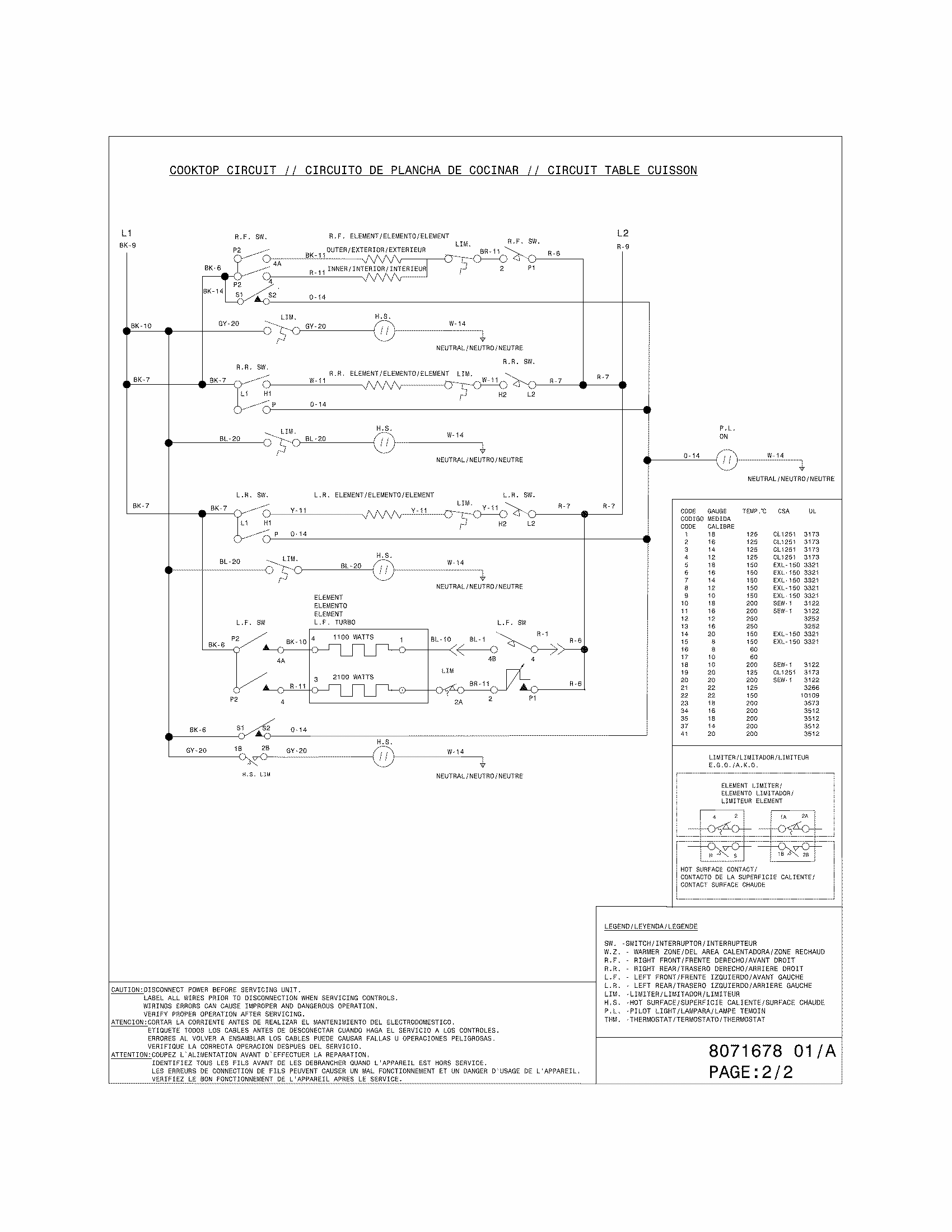 Wiring Diagram Diagram and Parts List for 79098052004  Kenmore Range