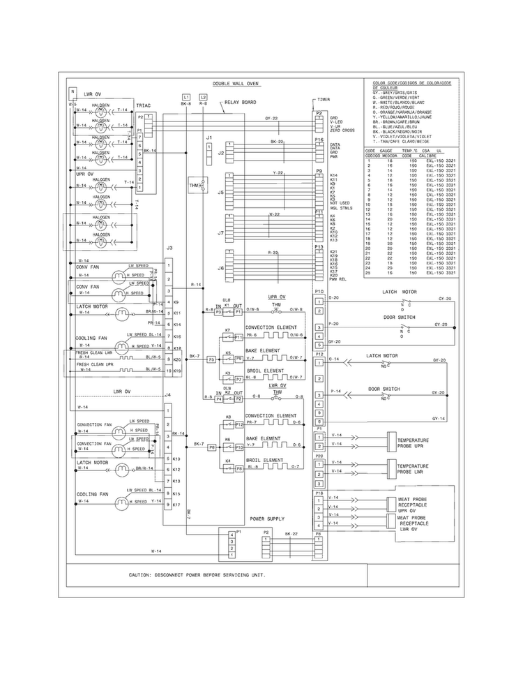 Wiring Diagram Diagram and Parts List for E30EW85PPSA  Electrolux Wall Oven