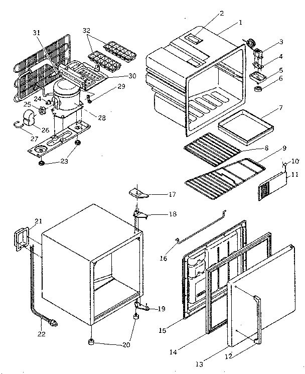 Refrigerator Cabinet Parts Diagram and Parts List for 56473733  Kenmore Refrigerator
