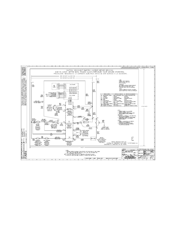 Wiring Diagram Diagram and Parts List for FARG4044MW0  Frigidaire Dryer