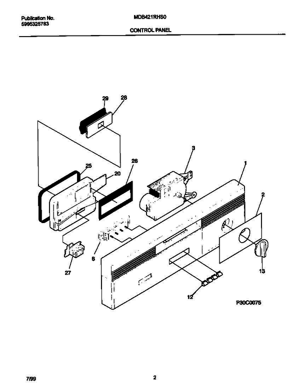 Frigidaire Mdb421rhs0 6 Diagram and Parts List for MDB421RHS0 V0 Frigidaire Refrigerator