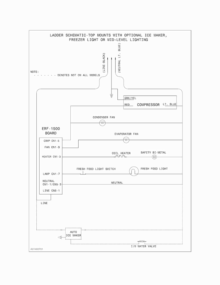 Wiring Schematic Diagram and Parts List for FFHT1814QB3  Frigidaire Refrigerator