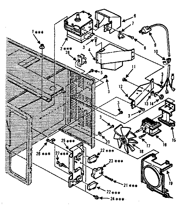 Switches And Microwave Parts Diagram and Parts List for 5648824681  Kenmore Microwave