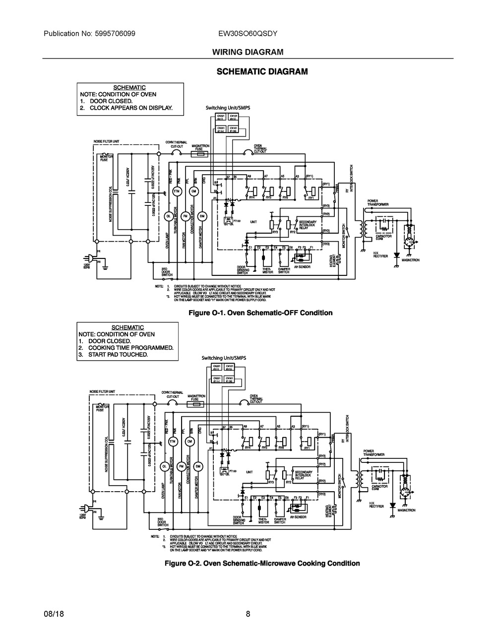 Wiring Diagram Diagram and Parts List for EW30SO60QSDY  Frigidaire Microwave