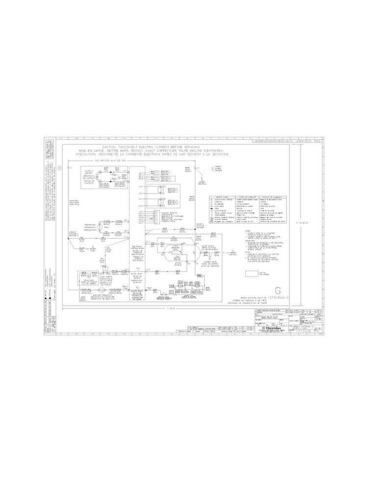 Wiring Diagram Diagram and Parts List for FFLE2022MW0  Frigidaire Washer Dryer Combo