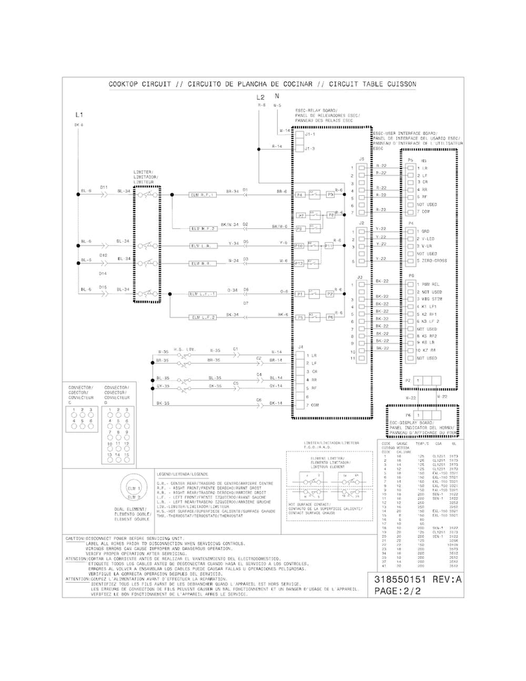 Wiring Diagram Diagram and Parts List for FGES3065KFG  Frigidaire Range