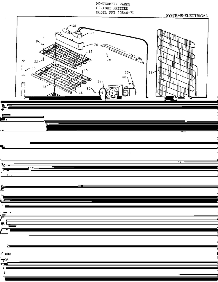 Systems/electrical Diagram and Parts List for 40846D  Frigidaire Freezer
