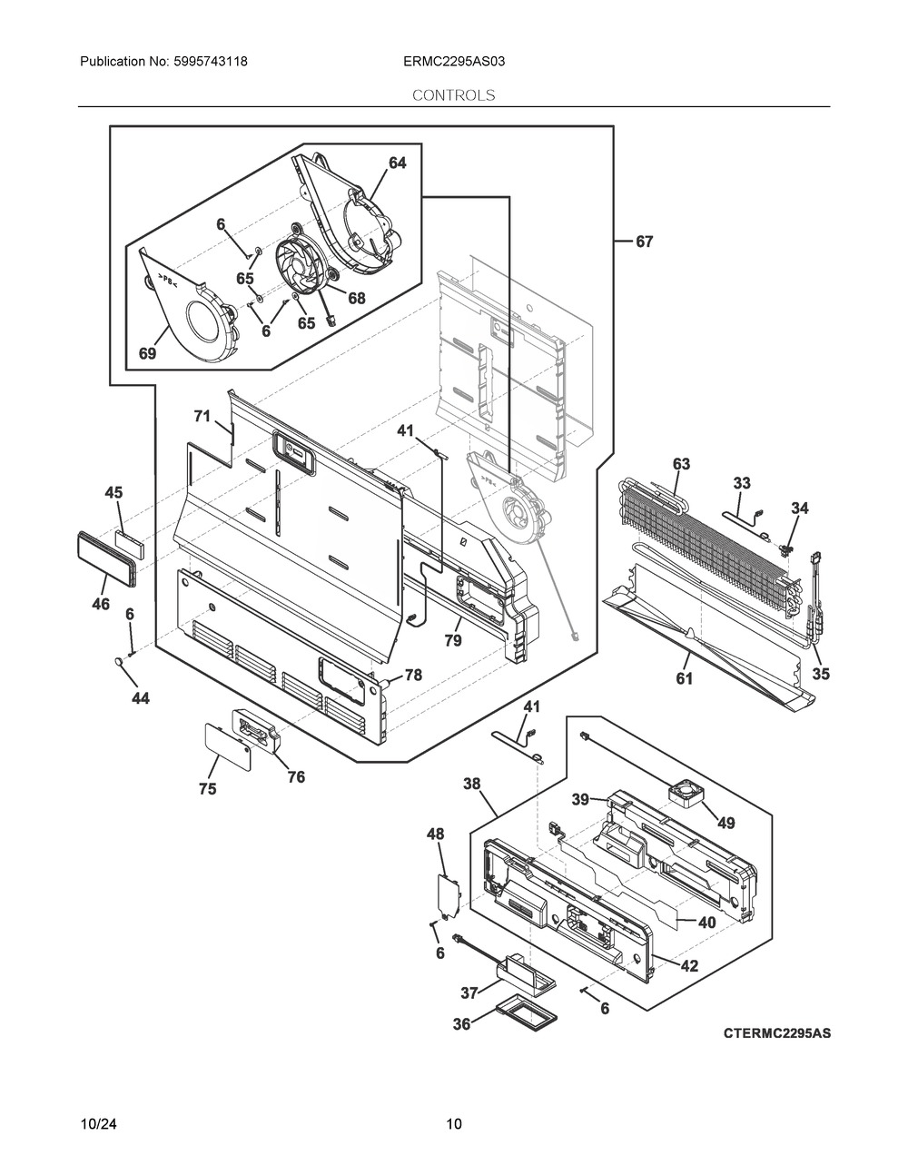 Controls Diagram and Parts List for ERMC2295AS03  Frigidaire Refrigerator