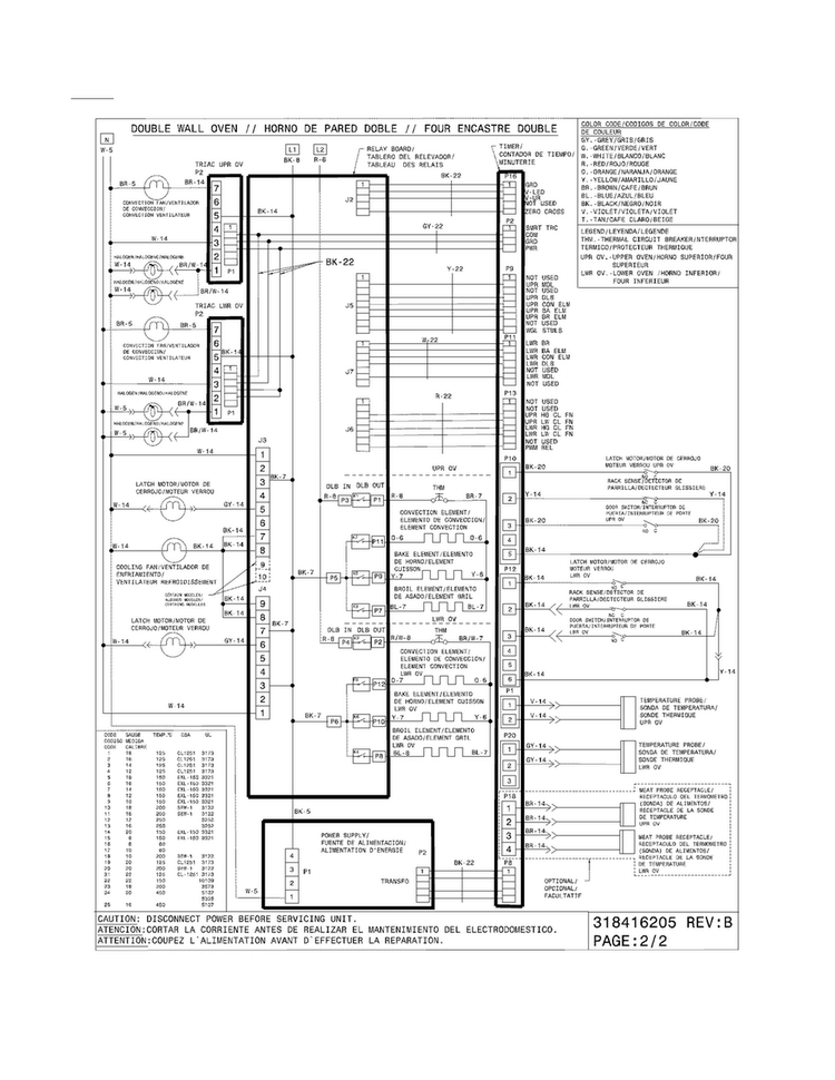Wiring Diagram Diagram and Parts List for EW30EW65GS9  Electrolux Wall Oven