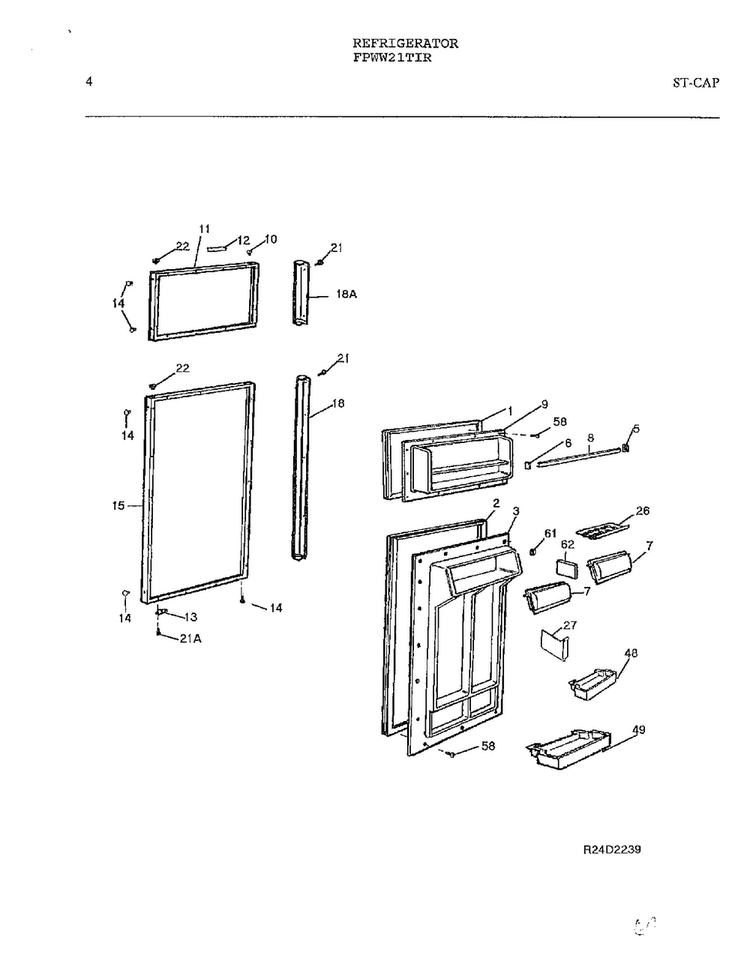 Refrigerator Page 3 Diagram and Parts List for FPWW21TIR  Frigidaire Refrigerator