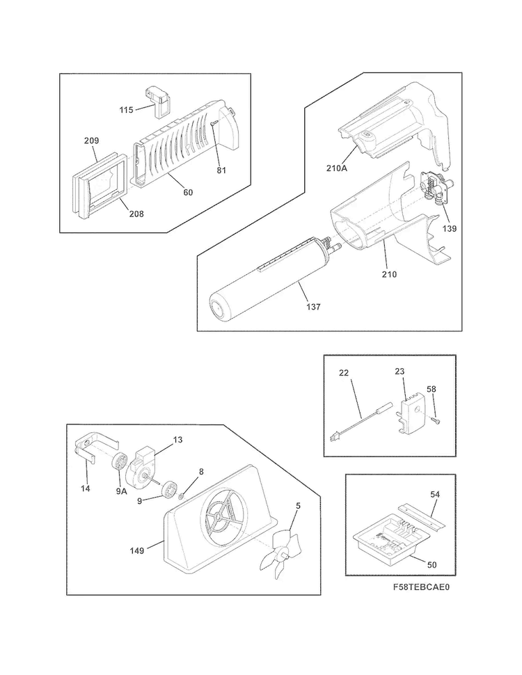 Controls Diagram and Parts List for DGUS2645LF4  Frigidaire Refrigerator