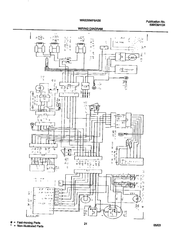 WIRING DIAGRAM Diagram and Parts List for WRS26MF5AS6  Westinghouse Refrigerator