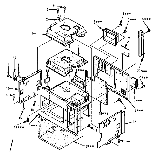 Cavity Parts-a Diagram and Parts List for 5648668611  Kenmore Microwave