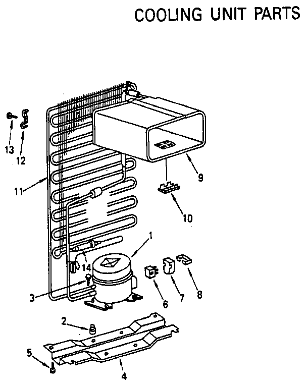 Cooling Unit Diagram and Parts List for 5648661181  Kenmore Refrigerator