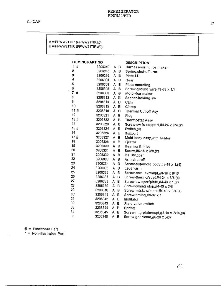 Ice Maker Parts & Installation Parts Page 2 Diagram and Parts List for FPWW21TIR  Frigidaire Refrigerator