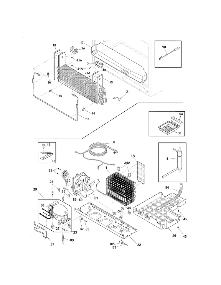 Cooling System Diagram and Parts List for 25370319213  Kenmore Refrigerator