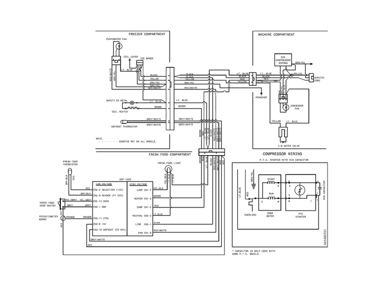 Wiring Diagram Diagram and Parts List for FFHT1514QZ0  Frigidaire Refrigerator