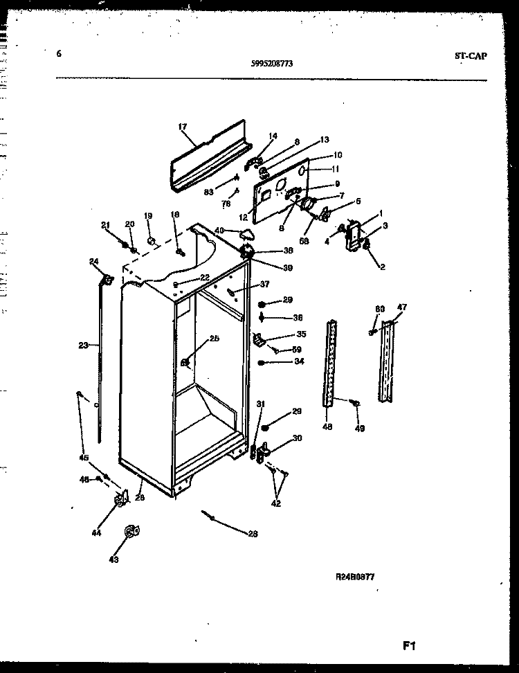 CABINET PARTS Diagram and Parts List for GTN198BH3  Frigidaire Refrigerator