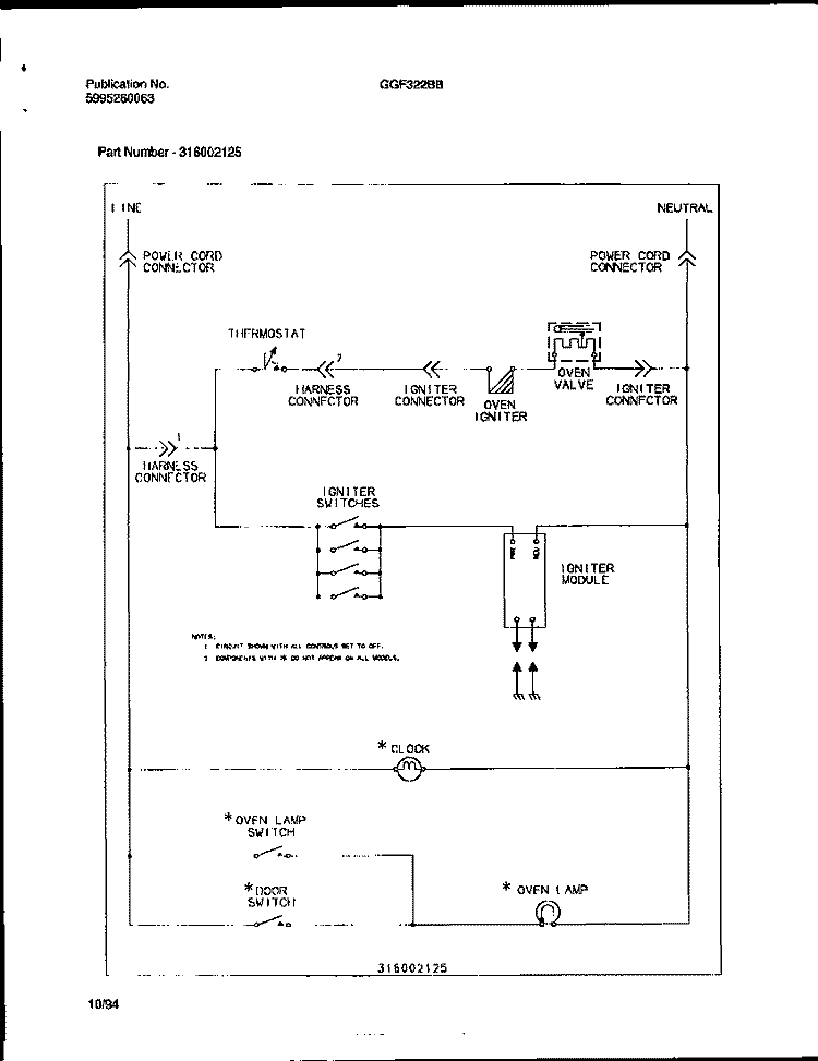 WIRING DIAGRAM Diagram and Parts List for GGF322BBDA  Gibson Range