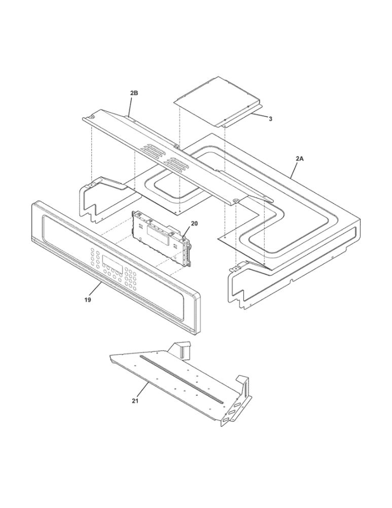 Control Panel Diagram and Parts List for FGEW3065PBB  Frigidaire Wall Oven