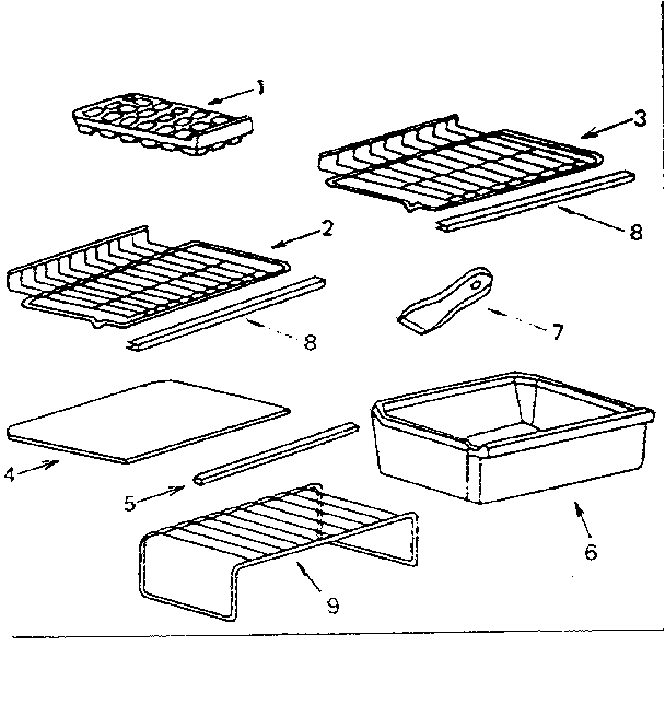 Accessories Diagram and Parts List for 5648630100  Kenmore Refrigerator