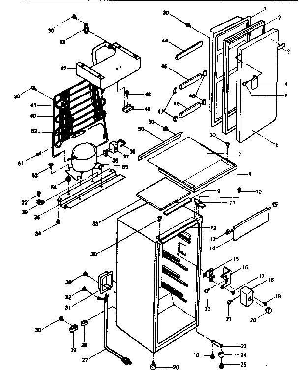 Cabinet Parts Diagram and Parts List for 5648943620  Kenmore Refrigerator