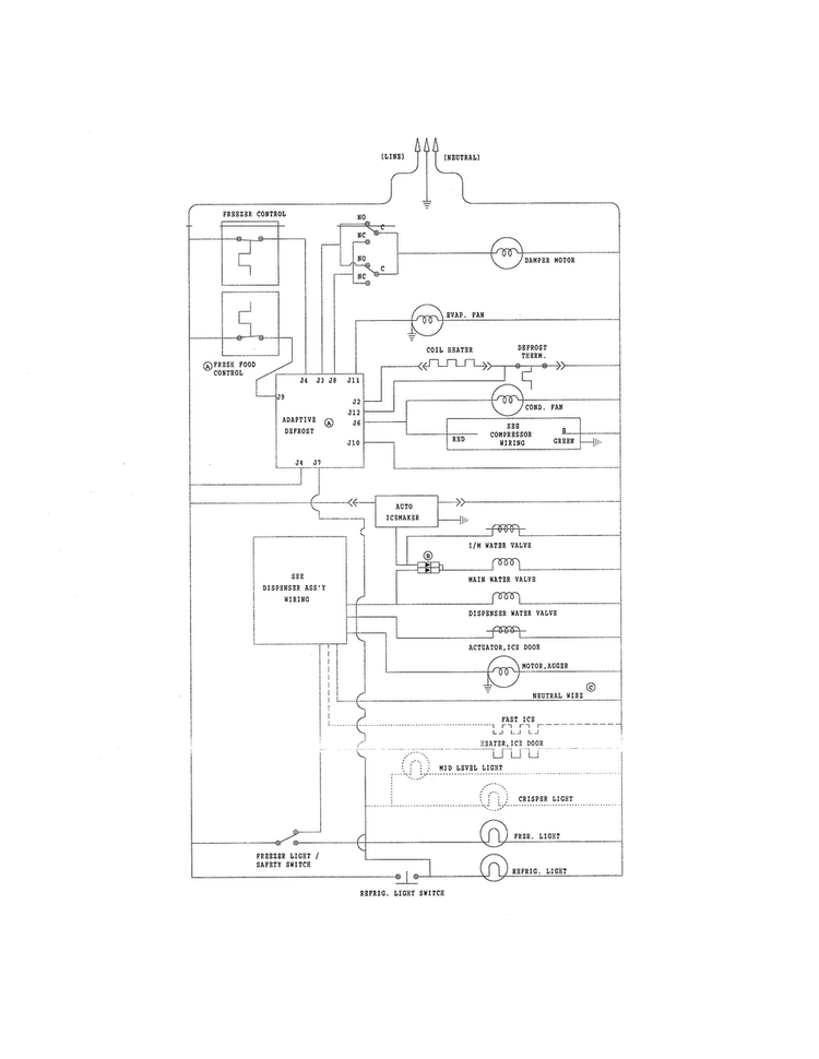 Wiring Schematic Diagram and Parts List for MRTC18V3MWZ  Uni Refrigerator