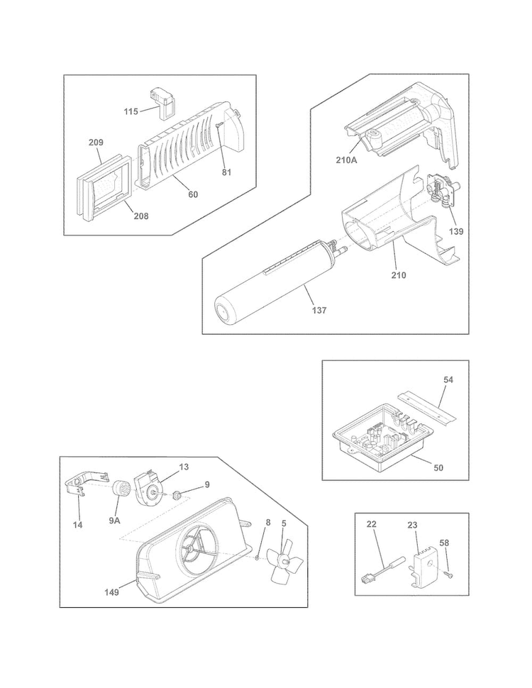 Controls Diagram and Parts List for FGHS2631PP0  Frigidaire Refrigerator