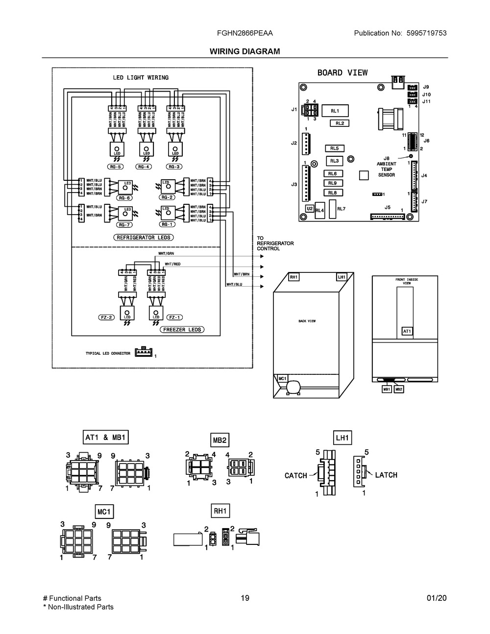 Wiring Diagram Diagram and Parts List for FGHN2866PEAA  Frigidaire Refrigerator