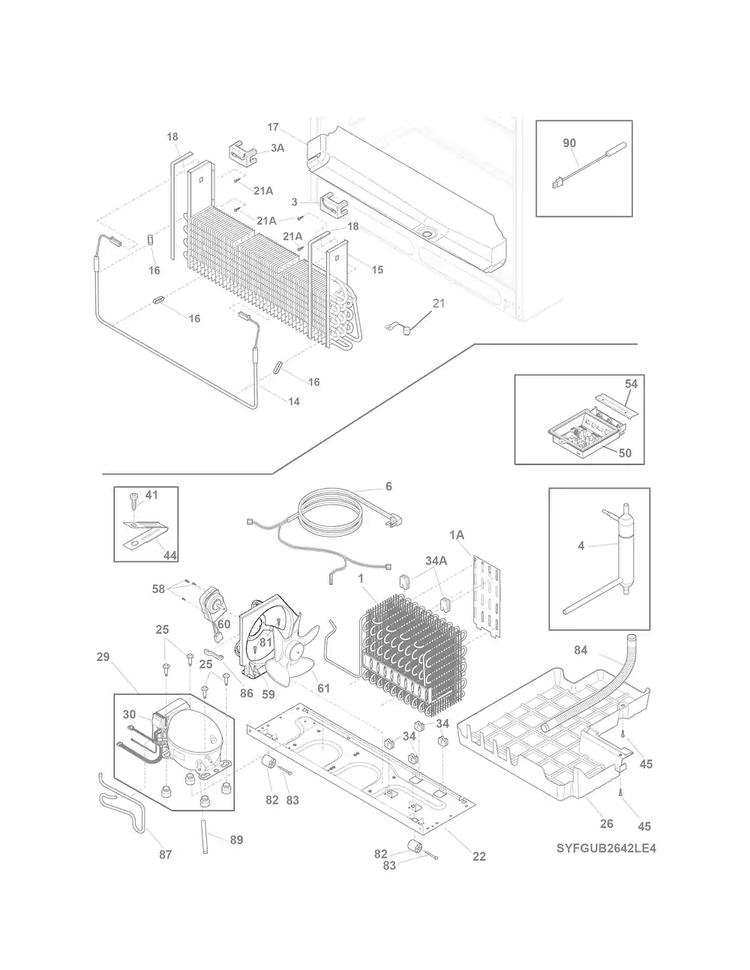 Cooling System Diagram and Parts List for 25370313210  Kenmore Refrigerator