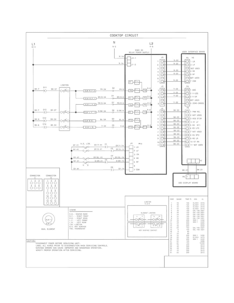 Wiring Diagram Diagram and Parts List for FGES3065PFG  Frigidaire Range