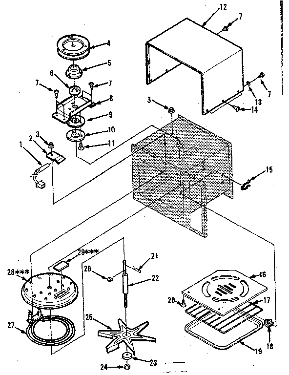 Cavity Parts-b Diagram and Parts List for 5648668410  Kenmore Microwave