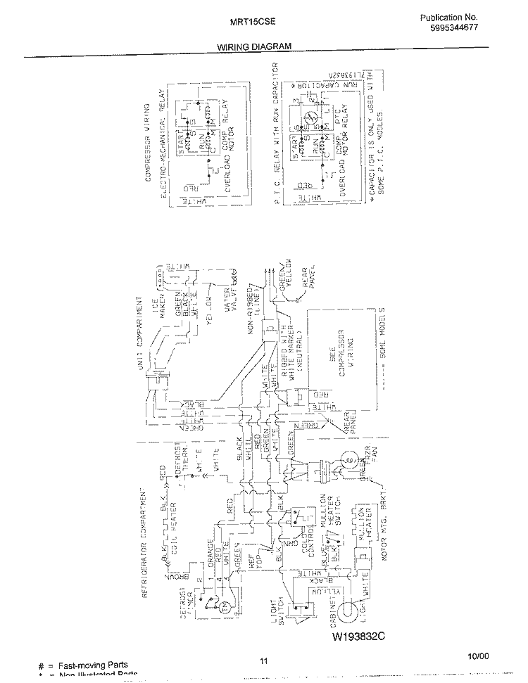 WIRING DIAGRAM Diagram and Parts List for MRT15CSEWE  Uni Refrigerator