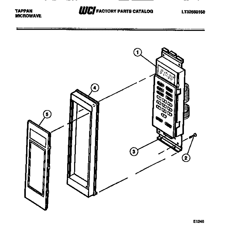 CONTROL PANEL Diagram and Parts List for 56-2258-10-01  Tappan Microwave