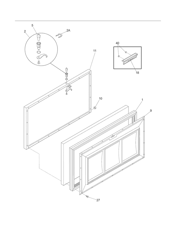 Door Diagram and Parts List for WFC09M3BW8  Westinghouse Freezer