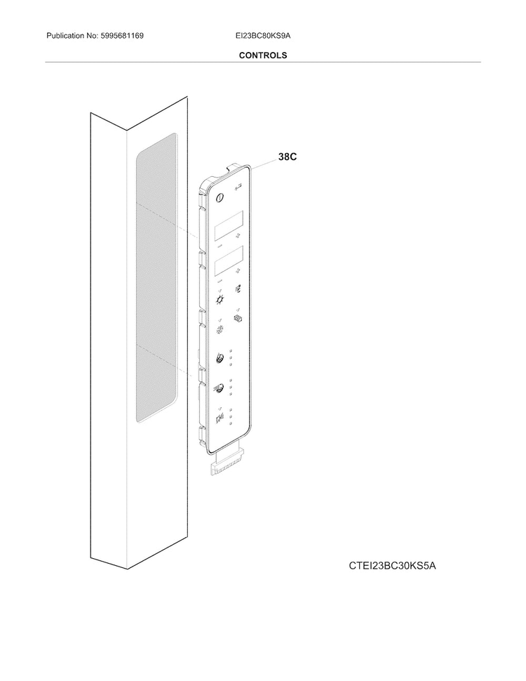 Controls Diagram and Parts List for EI23BC80KS9A  Electrolux Refrigerator