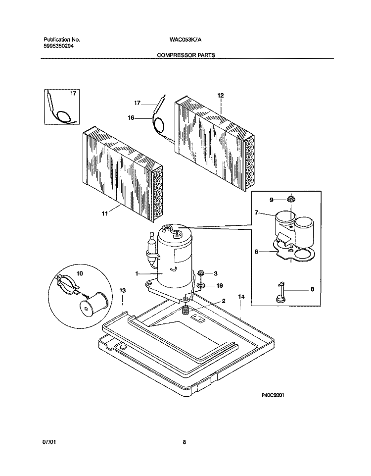 SYSTEM Diagram and Parts List for WAC053K7A1  Westinghouse Air Conditioner