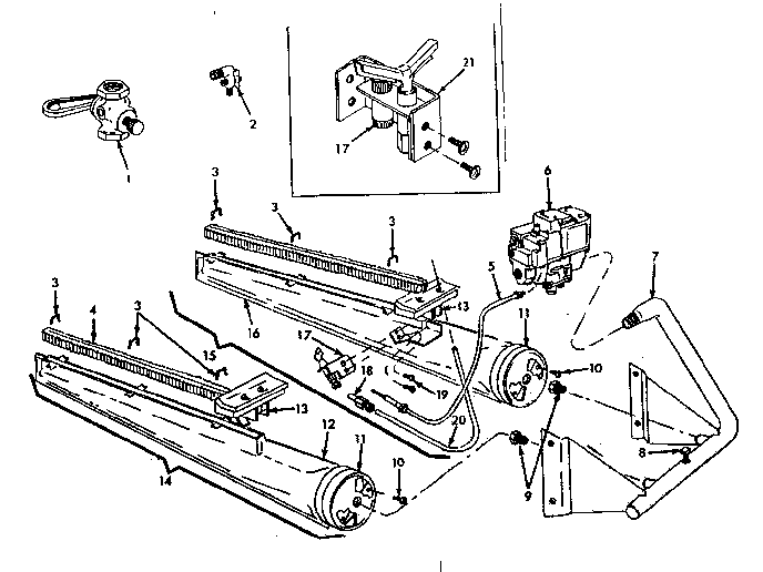 Gas burners and manifold Diagram and Parts List for 8676483  Frigidaire Furnace