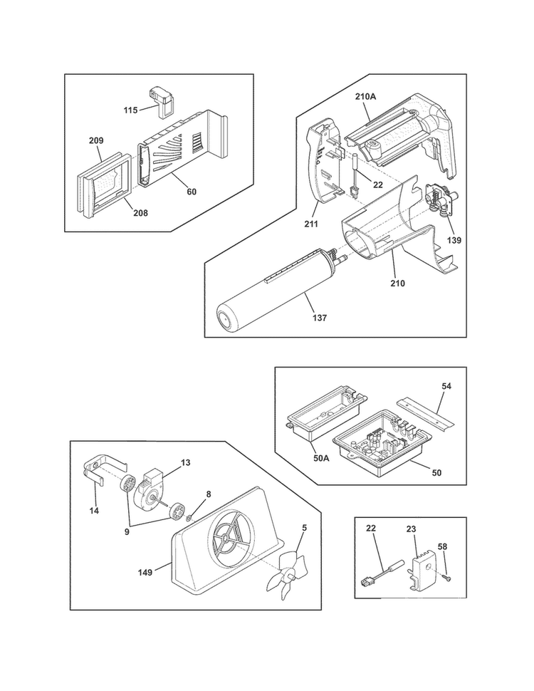 Controls Diagram and Parts List for FPHC2399PF0  Frigidaire Refrigerator