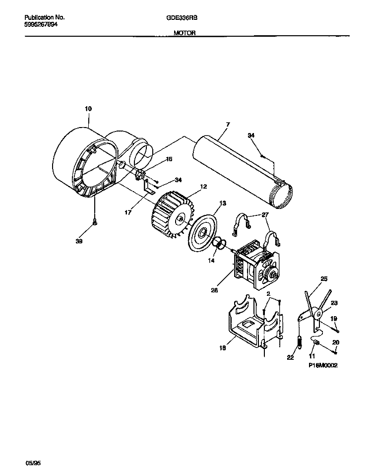 MOTOR Diagram and Parts List for GDE336RBS0  Gibson Dryer