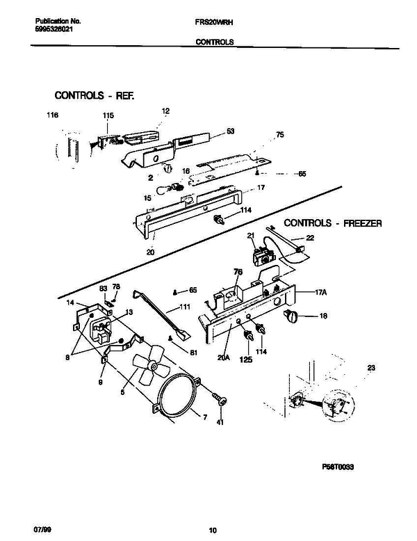 Frigidaire Frs20wrhw2 3 Diagram and Parts List for FRS20WRHW2 V2 Frigidaire Freezer