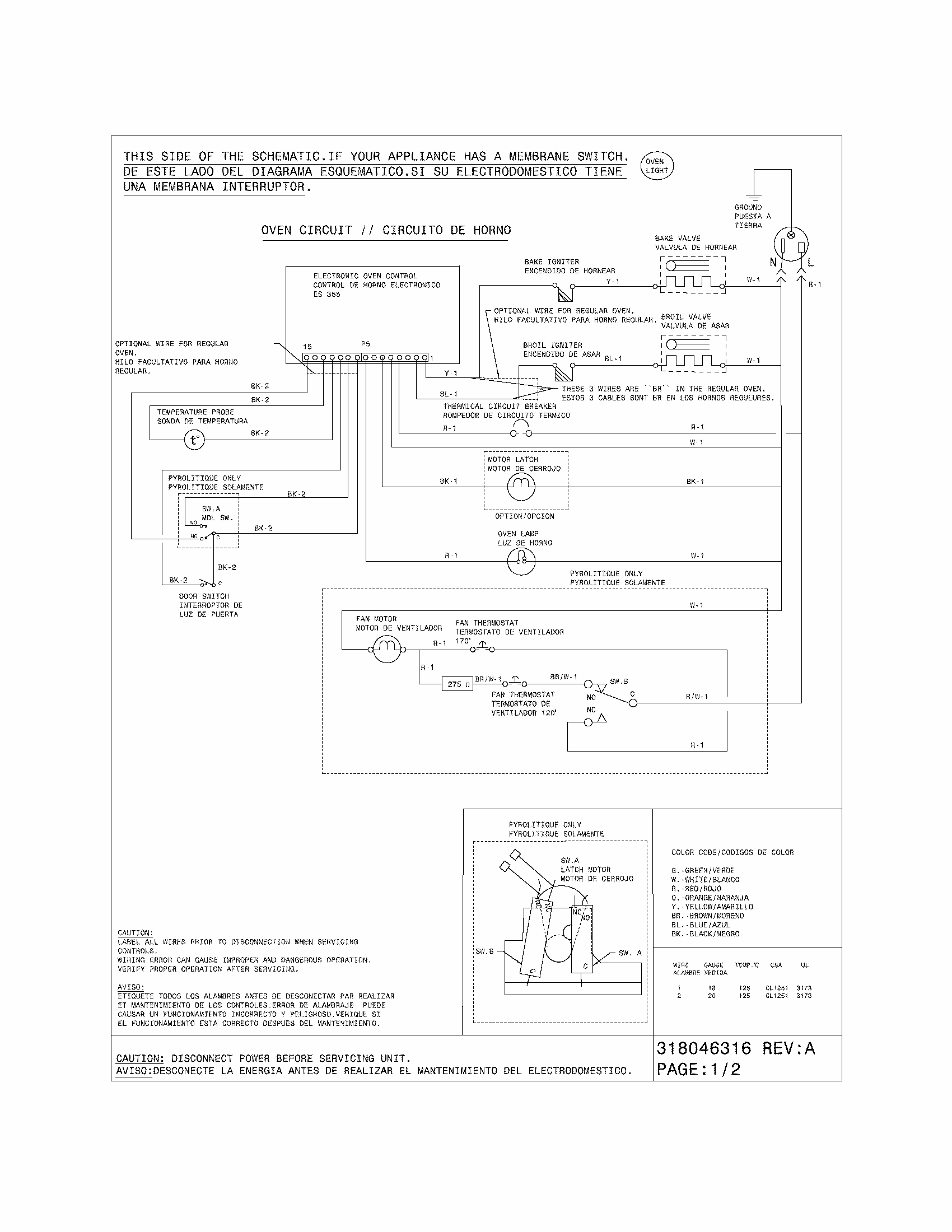 Wiring Diagram Diagram and Parts List for 79030479402  Kenmore Wall Oven