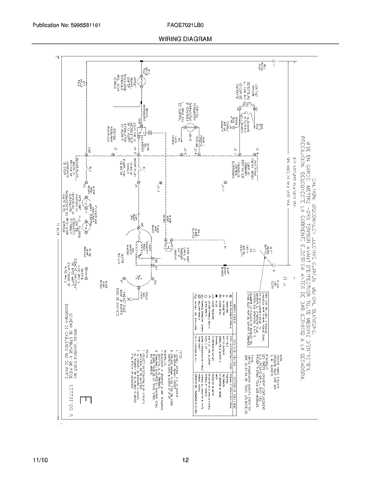 WIRING DIAGRAM Diagram and Parts List for FAQE7021LB0  Frigidaire Dryer