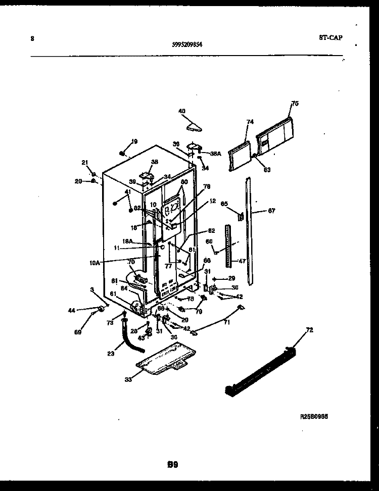 CABINET PARTS Diagram and Parts List for FPCE24VFL1  Frigidaire Refrigerator