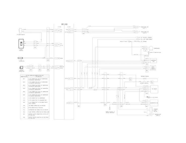 Wiring Schematic Diagram and Parts List for FGHT2046QF1  Frigidaire Refrigerator