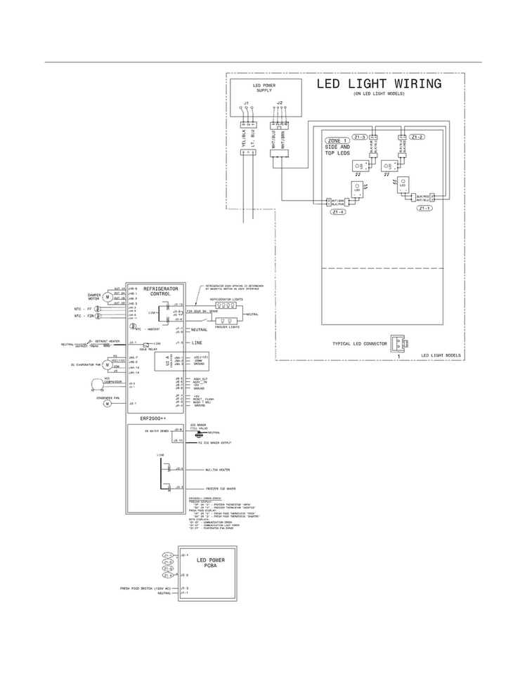Wiring Diagram Diagram and Parts List for FPHN2899LF5  Frigidaire Refrigerator