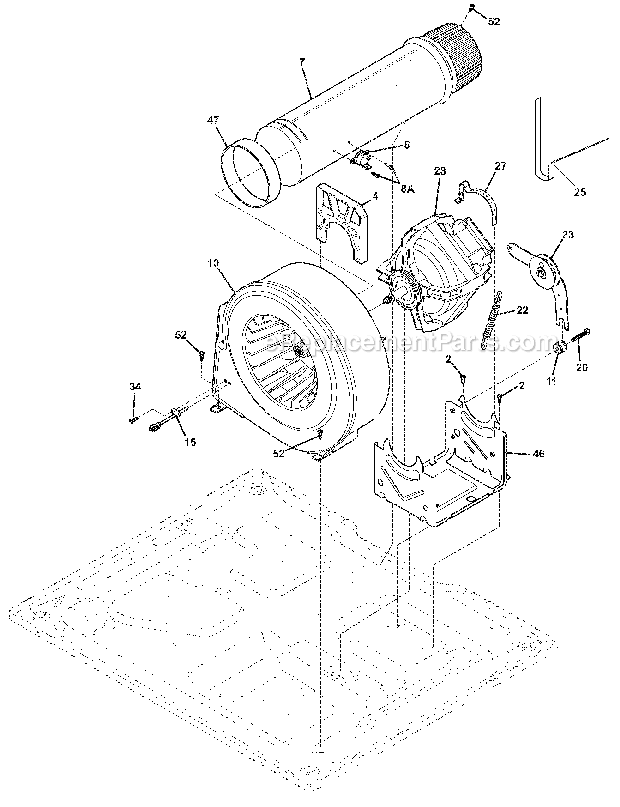 MOTOR Diagram and Parts List for EIED55HMB0  Electrolux Dryer